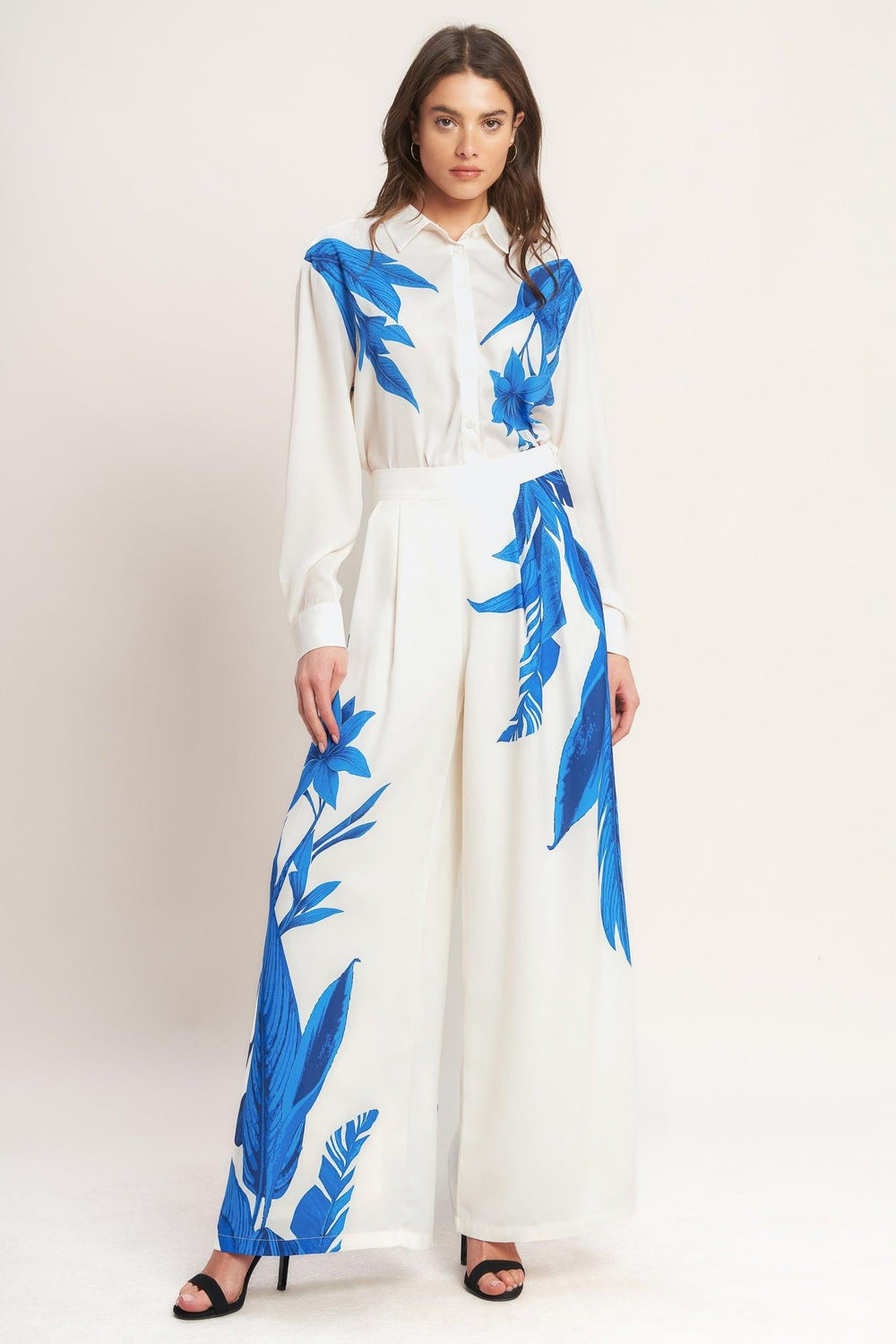 Asymmetrical Botanical Woven Pants from KADOU Boutique