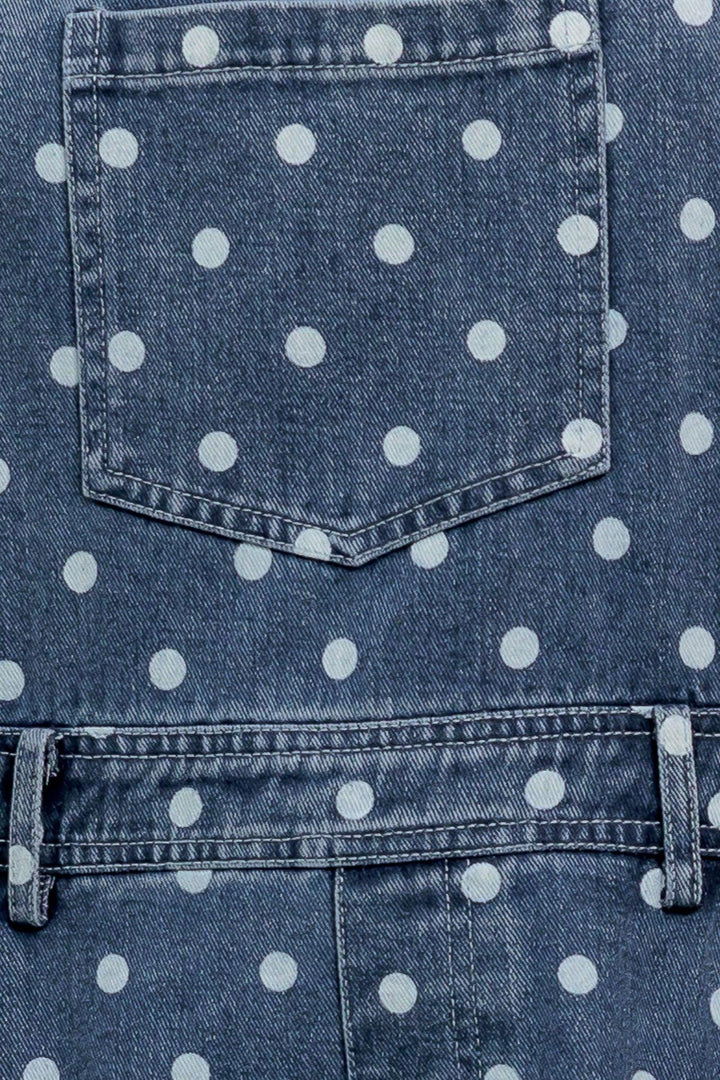 EVERYDAY POLKA OVERALL DENIM JUMPSUIT