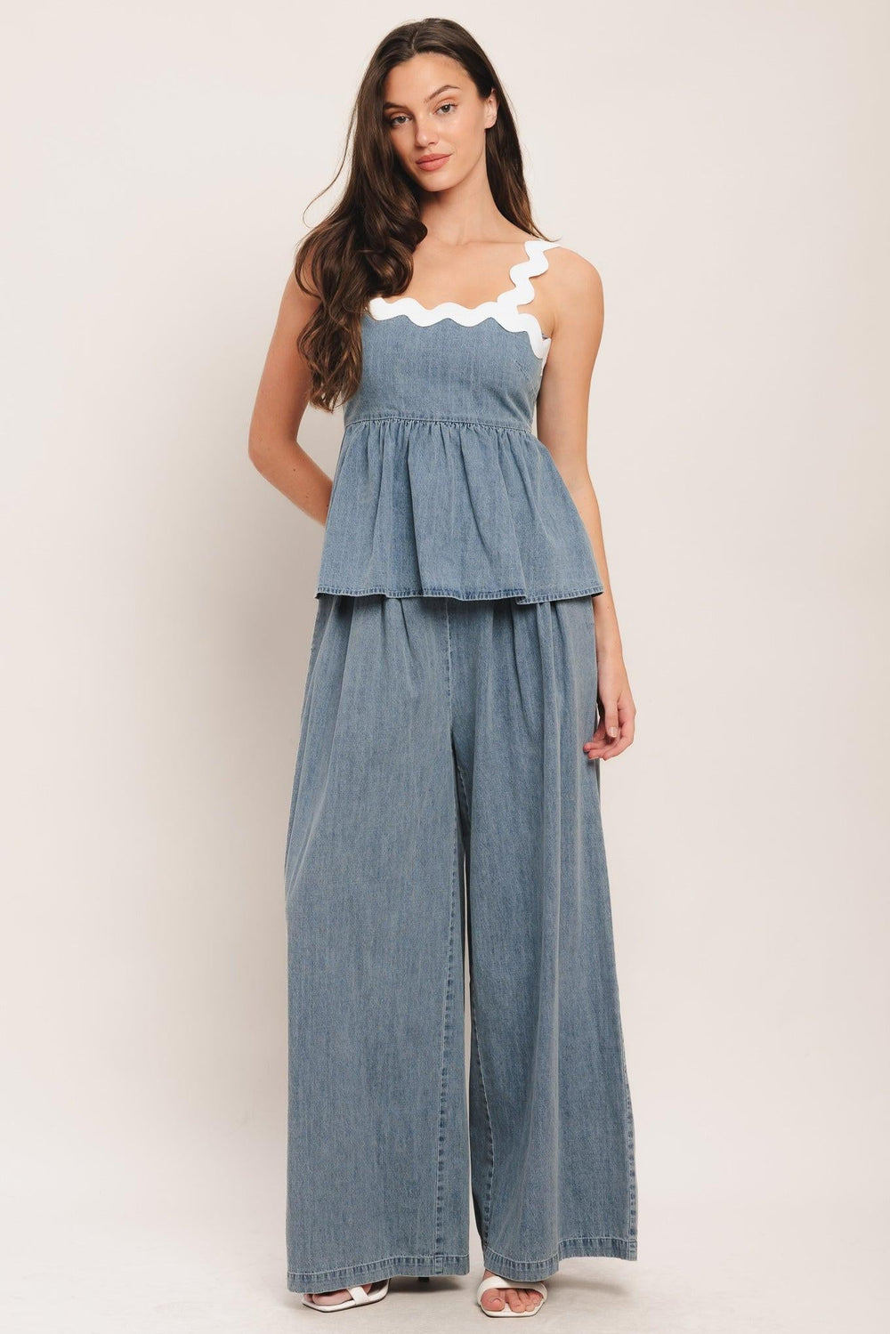 Relaxed Drape Lightweight Denim Pants from KADOU Boutique