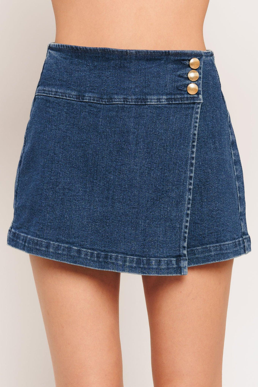 Texture Play Denim Skort from KADOU Boutique