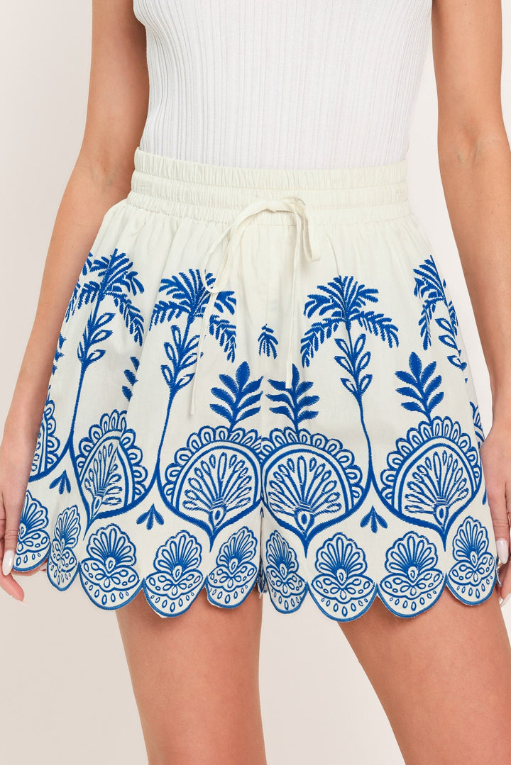 Coastline Palm Woven Shorts from KADOU Boutique