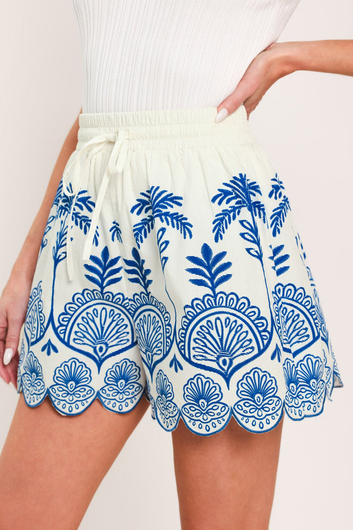 Coastline Palm Woven Shorts from KADOU Boutique