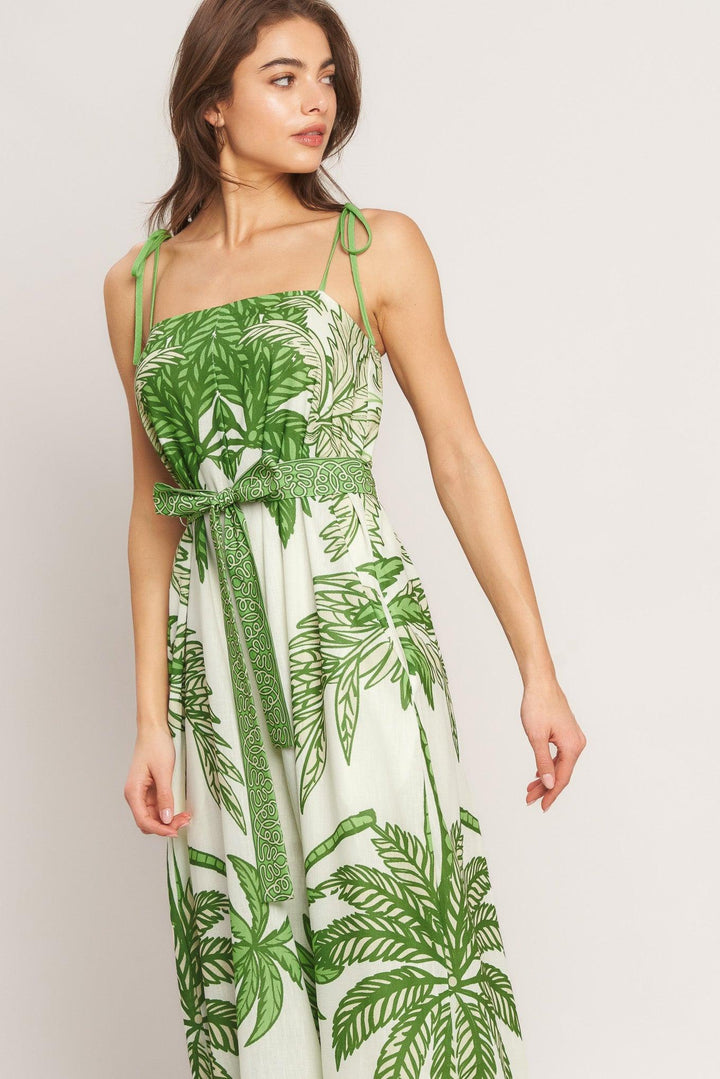 Palm Luxe Woven Jumpsuit from KADOU Boutique