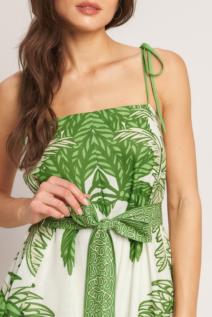 Palm Luxe Woven Jumpsuit from KADOU Boutique