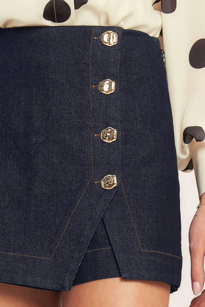 Modern Feminine denim skort from KADOU Boutique