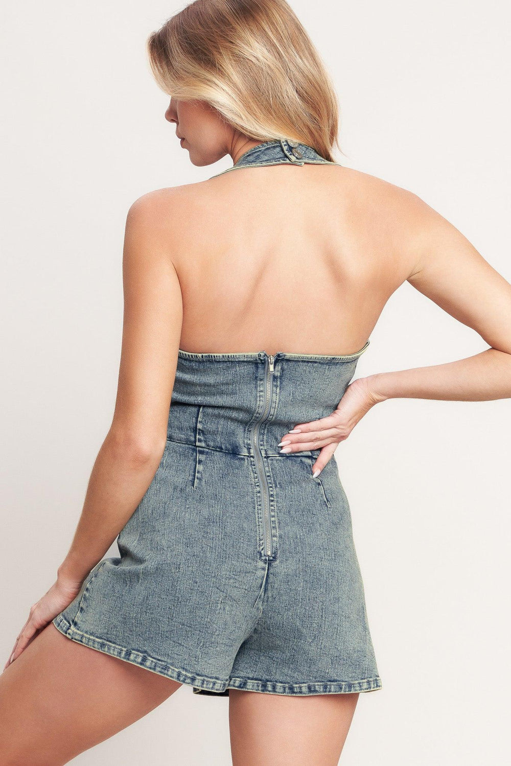 Everyday Escape Denim Romper from KADOU Boutique