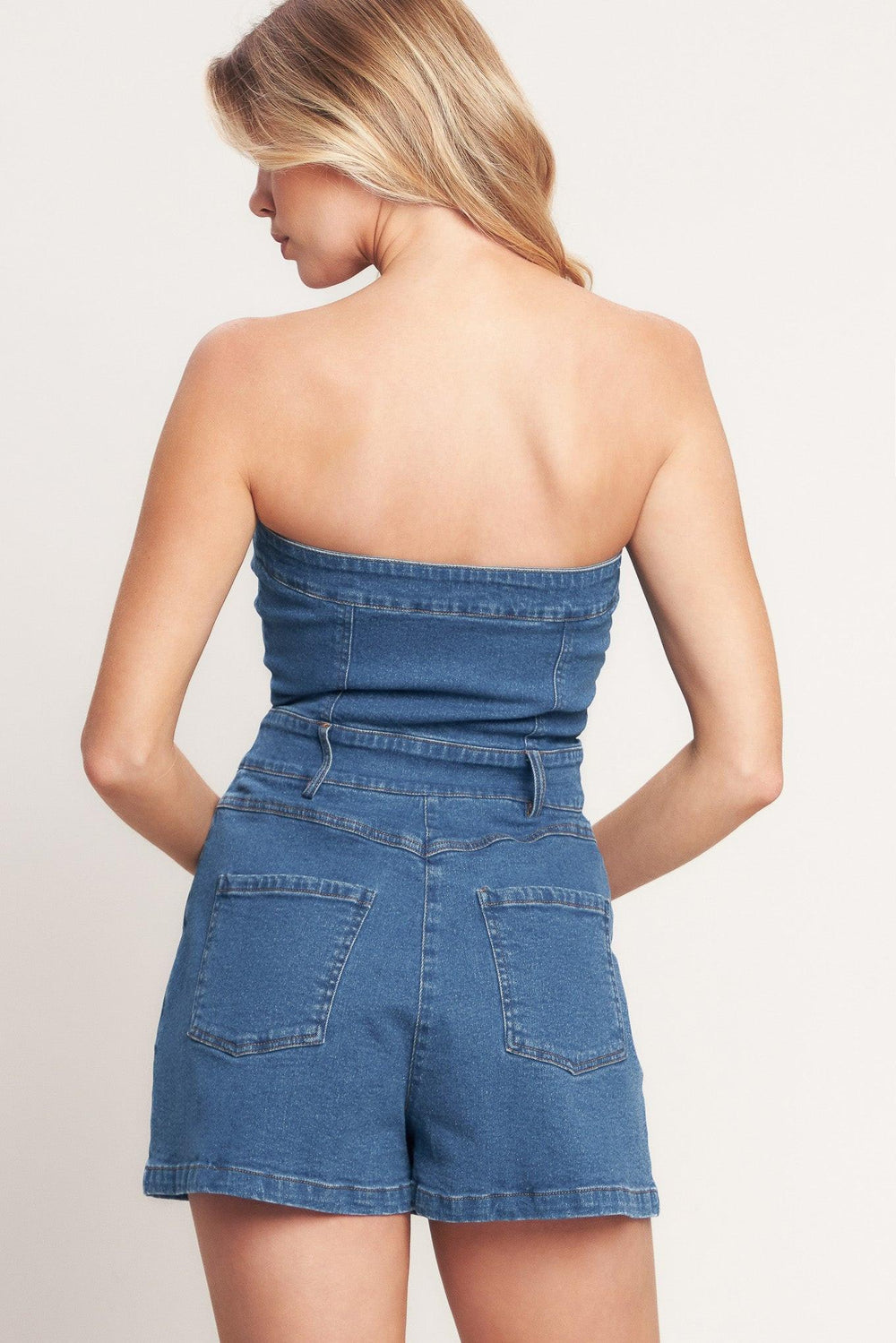 Weekend Crush Denim Romper from KADOU Boutique