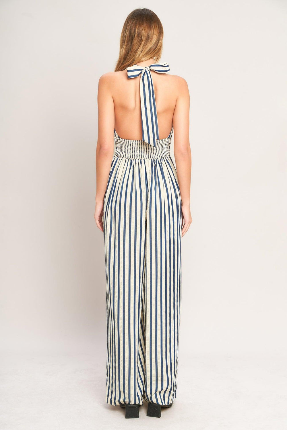 Nautical Breeze Stripe Woven Jumpsuit from KADOU Boutique