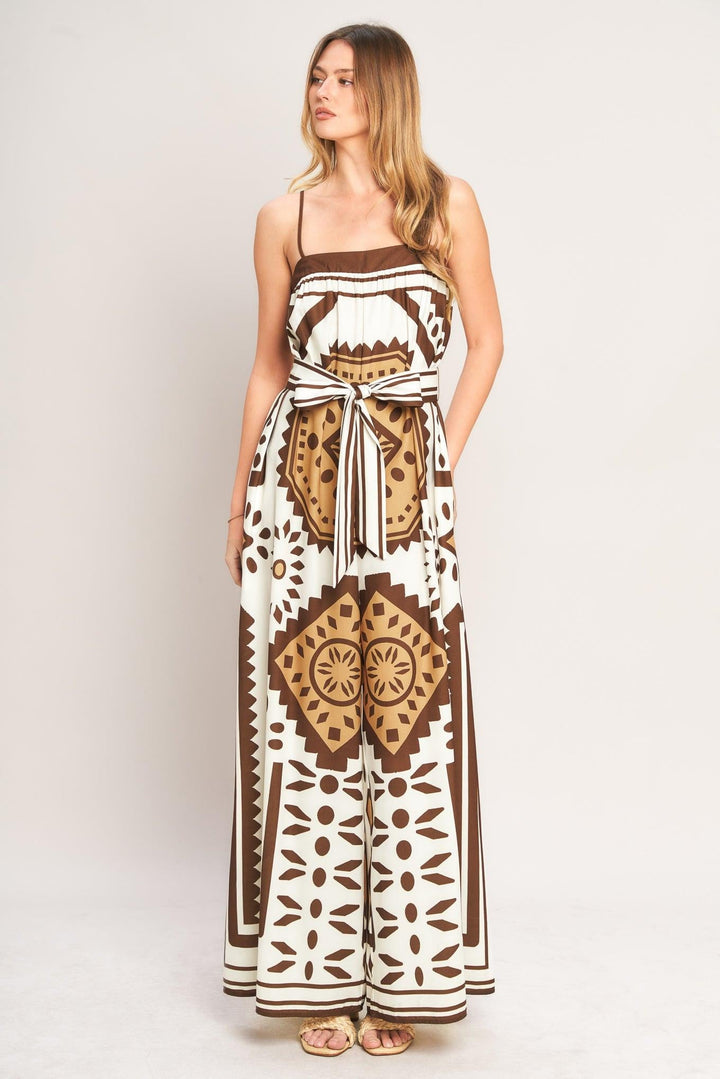 Earthy Elegance Boho Woven Jumpsuit from KADOU Boutique