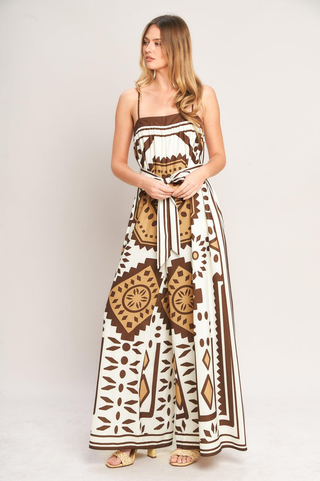 Earthy Elegance Boho Woven Jumpsuit from KADOU Boutique