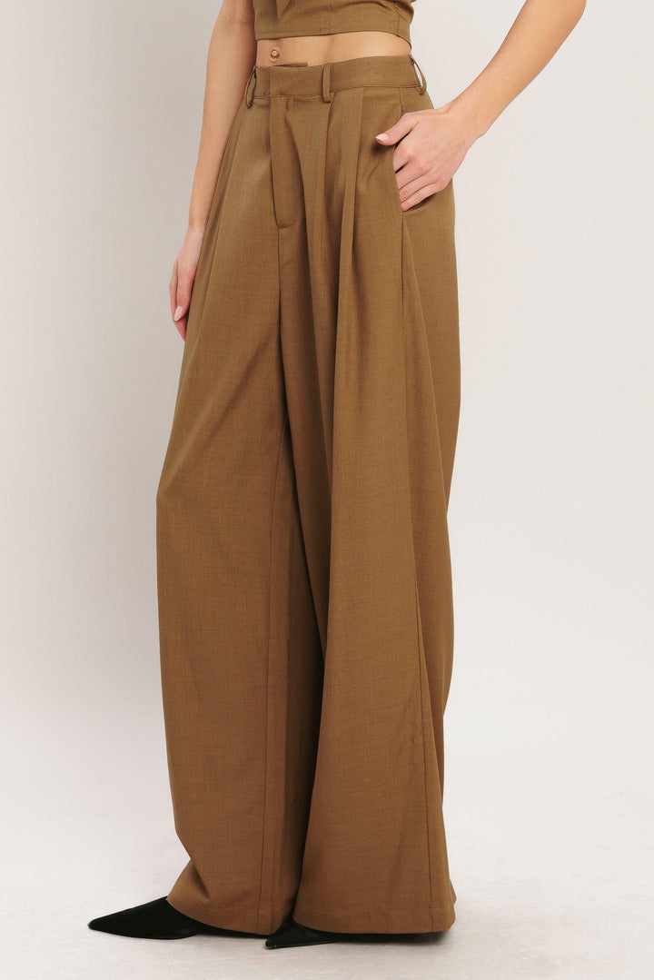 Umber Flow Woven Wide Leg Pants from KADOU Boutique