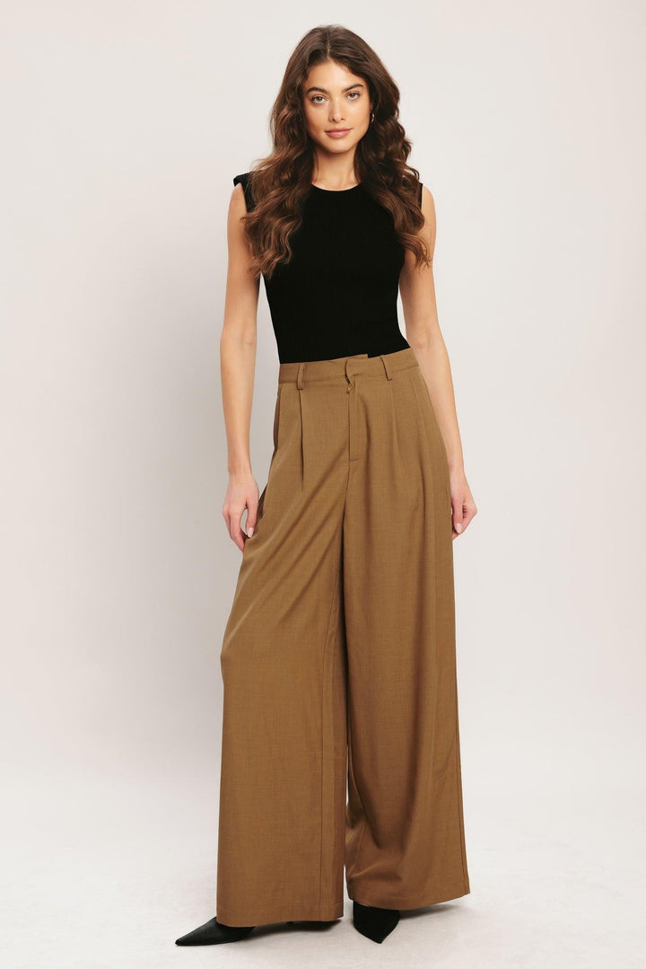 Umber Flow Woven Wide Leg Pants from KADOU Boutique