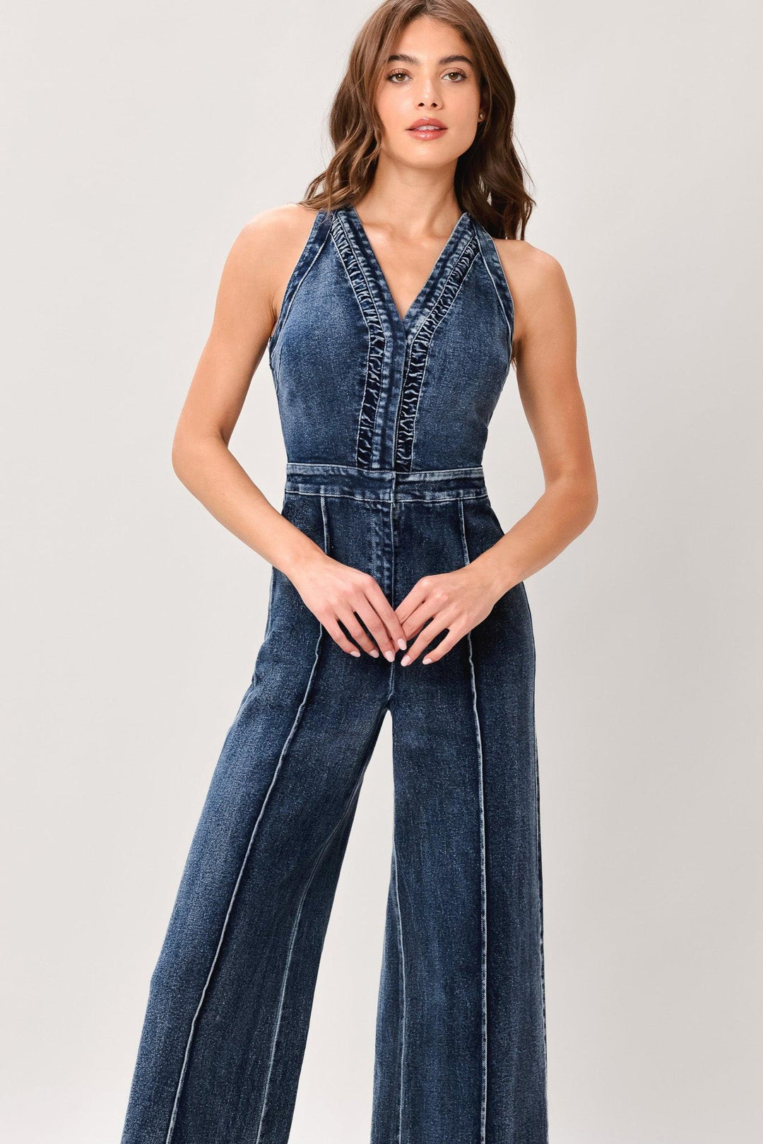 COOL STRUCTURE DENIM JUMPSUIT