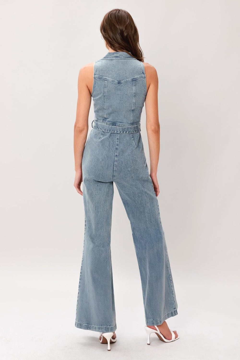 Flare Icon Denim Jumpsuit from KADOU Boutique