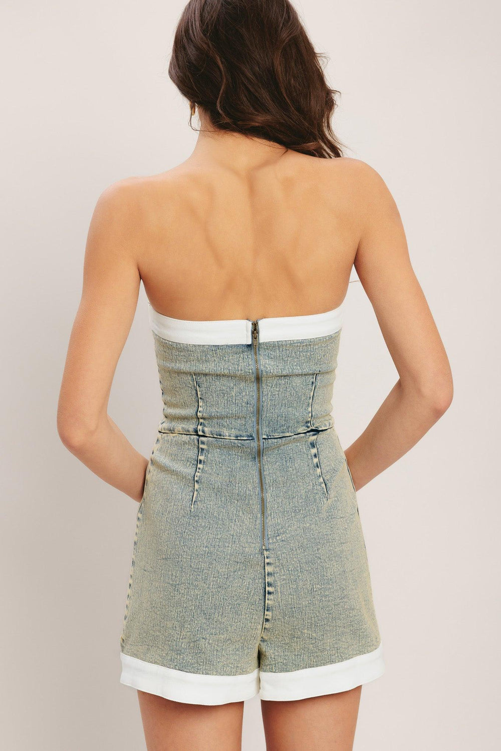 Yacht Club Acid Washed Skort Romper from KADOU Boutique