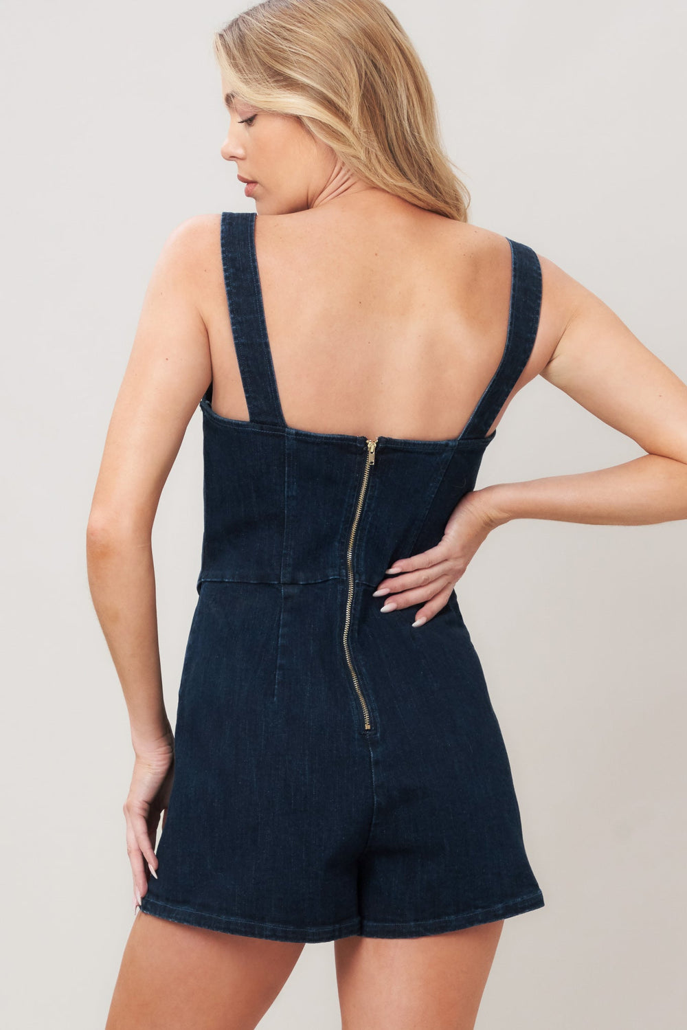 Urban Edge Denim Romper from KADOU Boutique