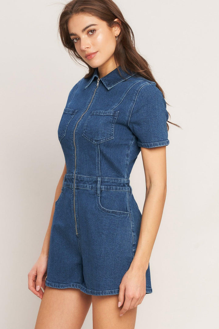 Casual Structure Denim Romper from KADOU Boutique