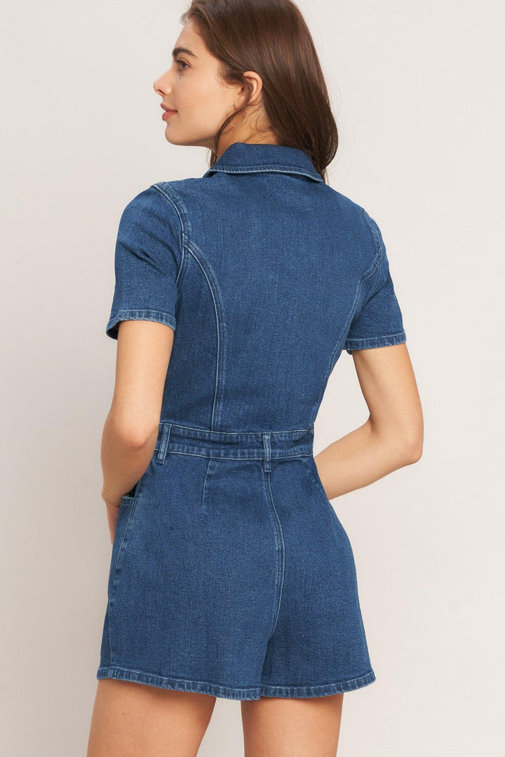 Casual Structure Denim Romper from KADOU Boutique