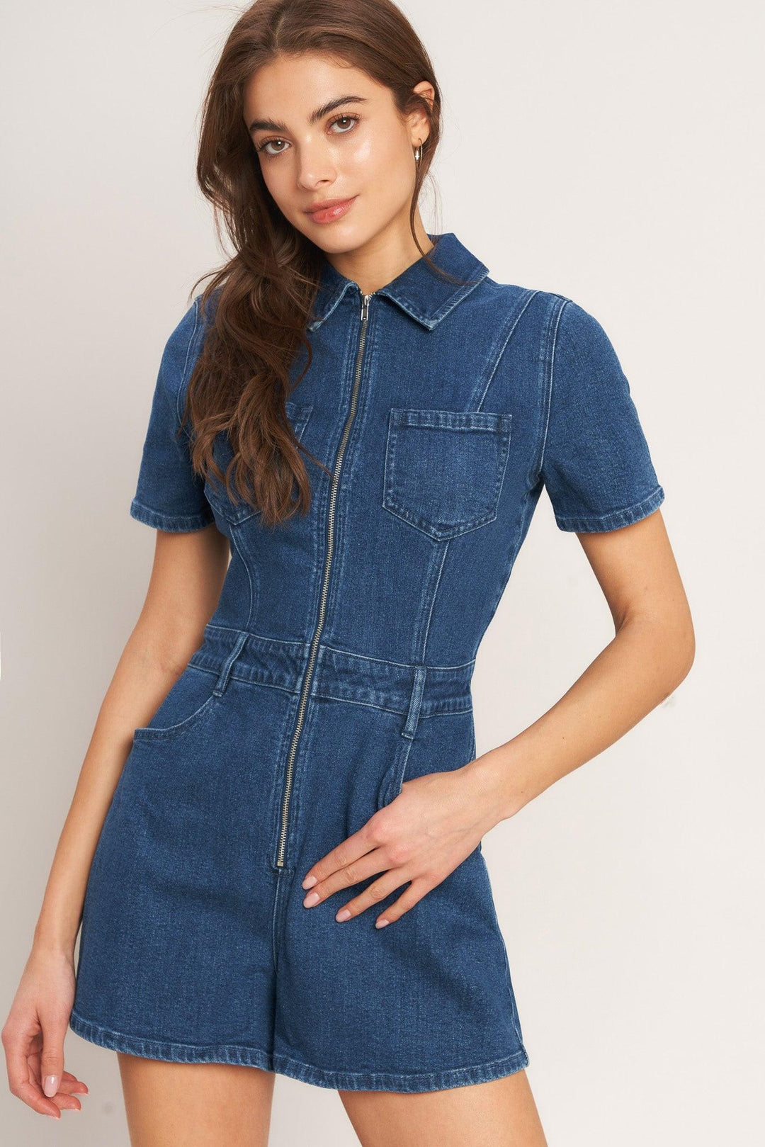 Casual Structure Denim Romper from KADOU Boutique