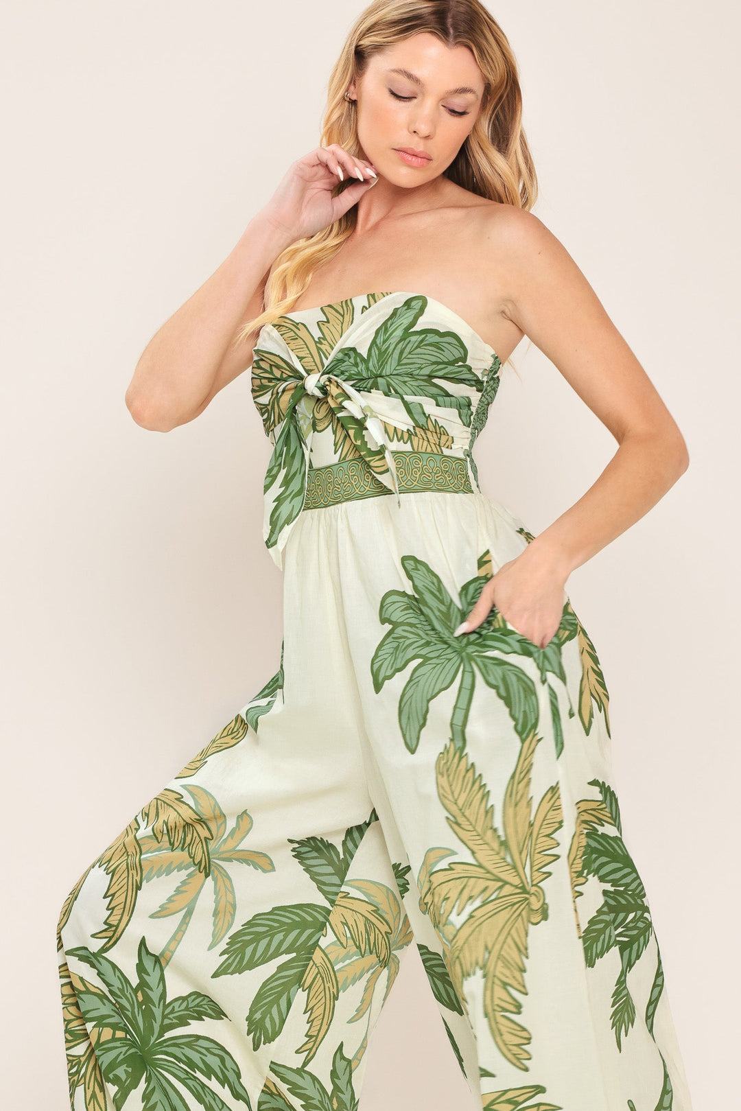 Palm Society Woven Jumpsuit from KADOU Boutique