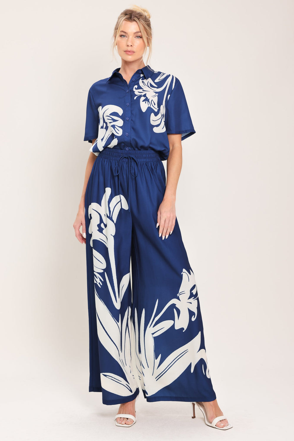Coastal Bloom Woven Wide Pants from KADOU Boutique