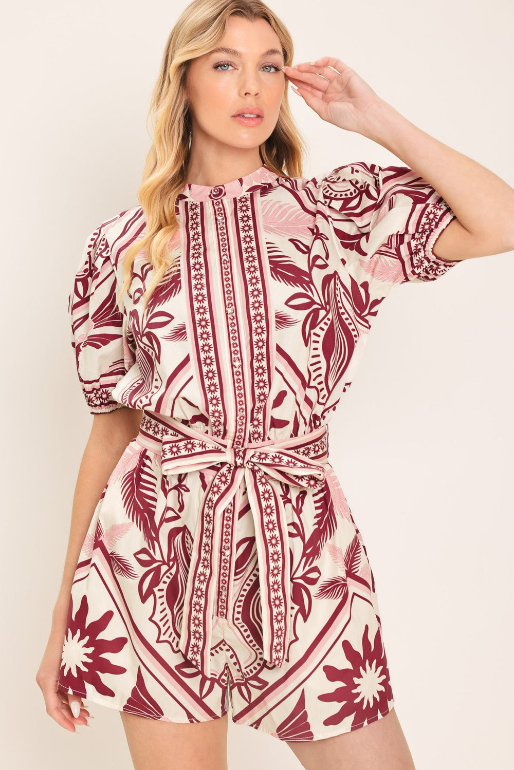 Provence Weeken Woven Romper from KADOU Boutique