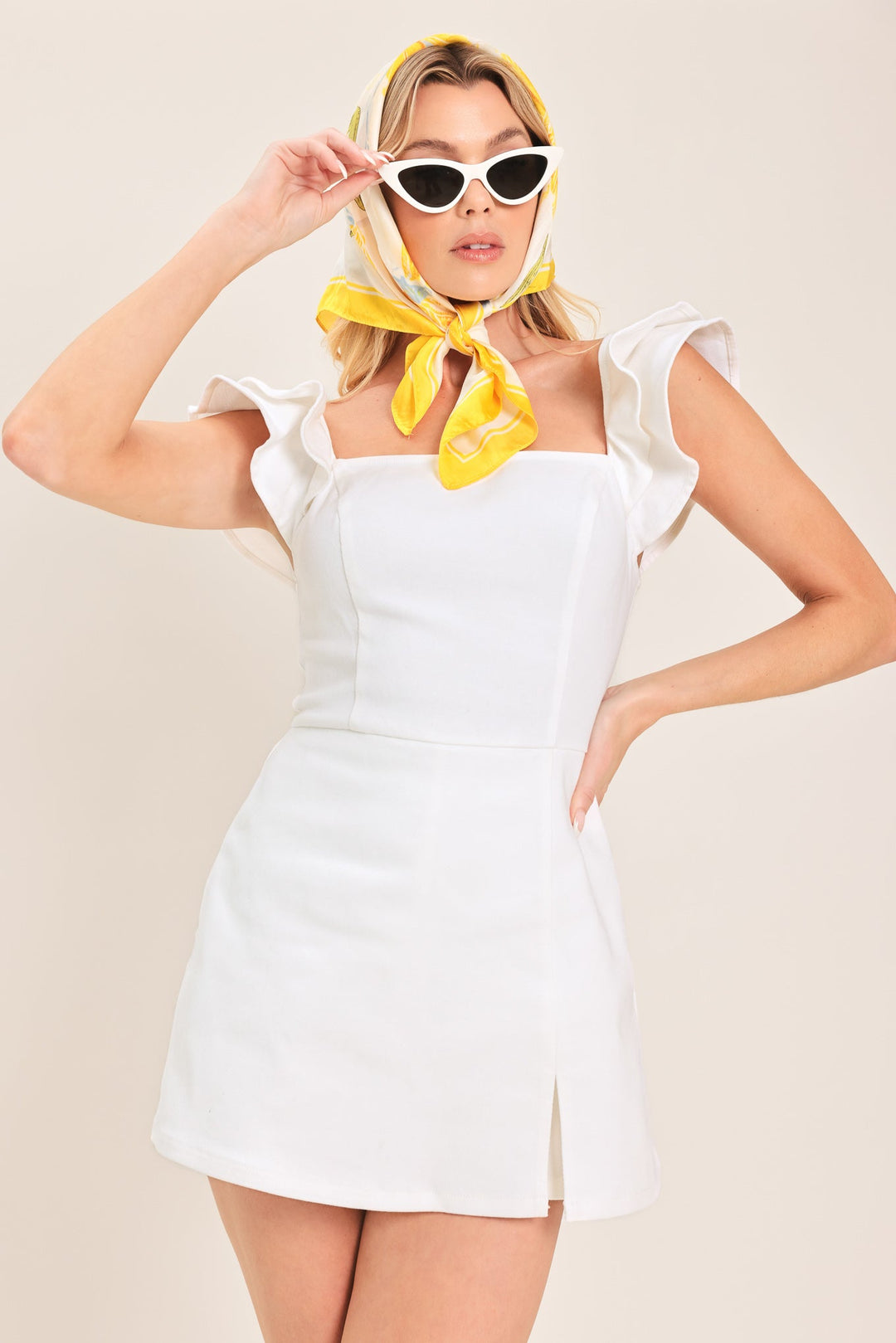 Champagne &amp; Pearls Woven Romper from KADOU Boutique