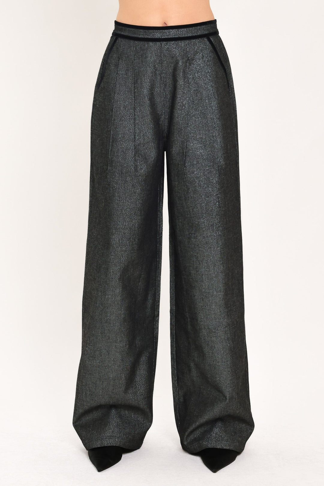 Metallic Hourglass Woven Wide Leg Pants from KADOU Boutique