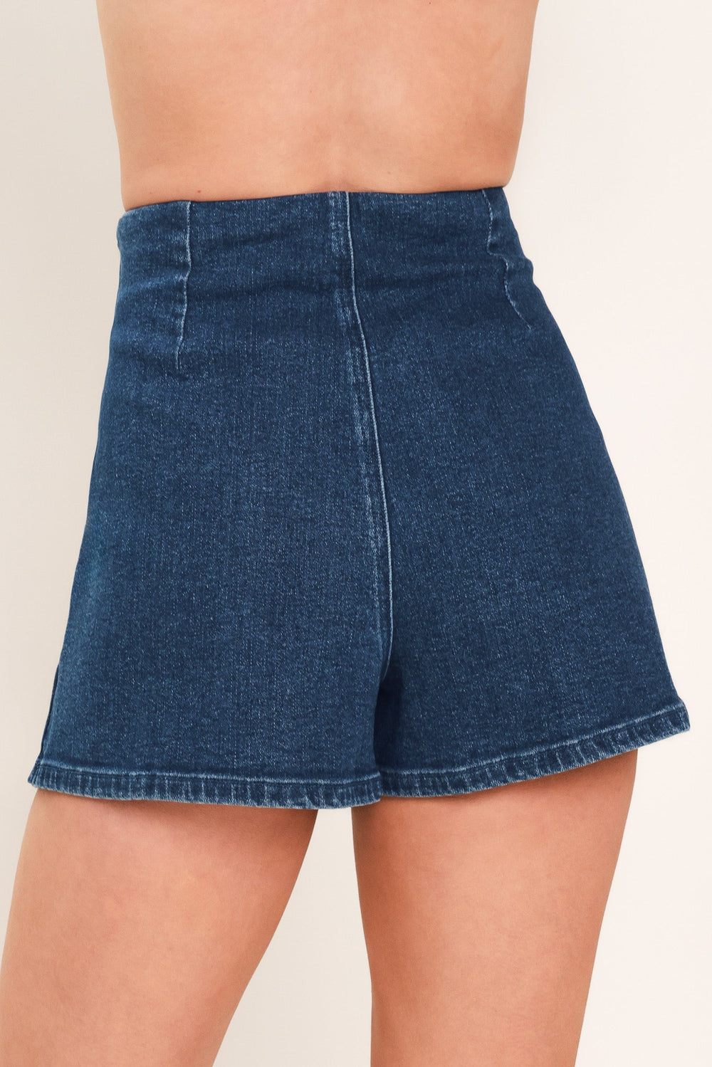 Indigo Ruching Denim Skort from KADOU Boutique
