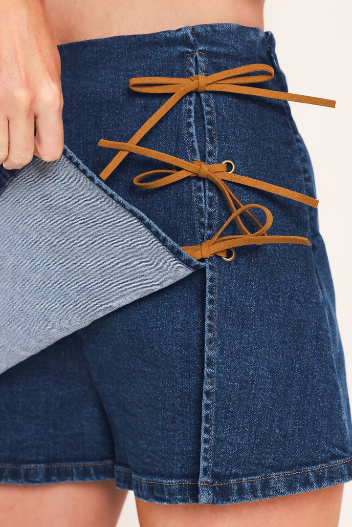 RETRO CAFÉ DENIM SKORT