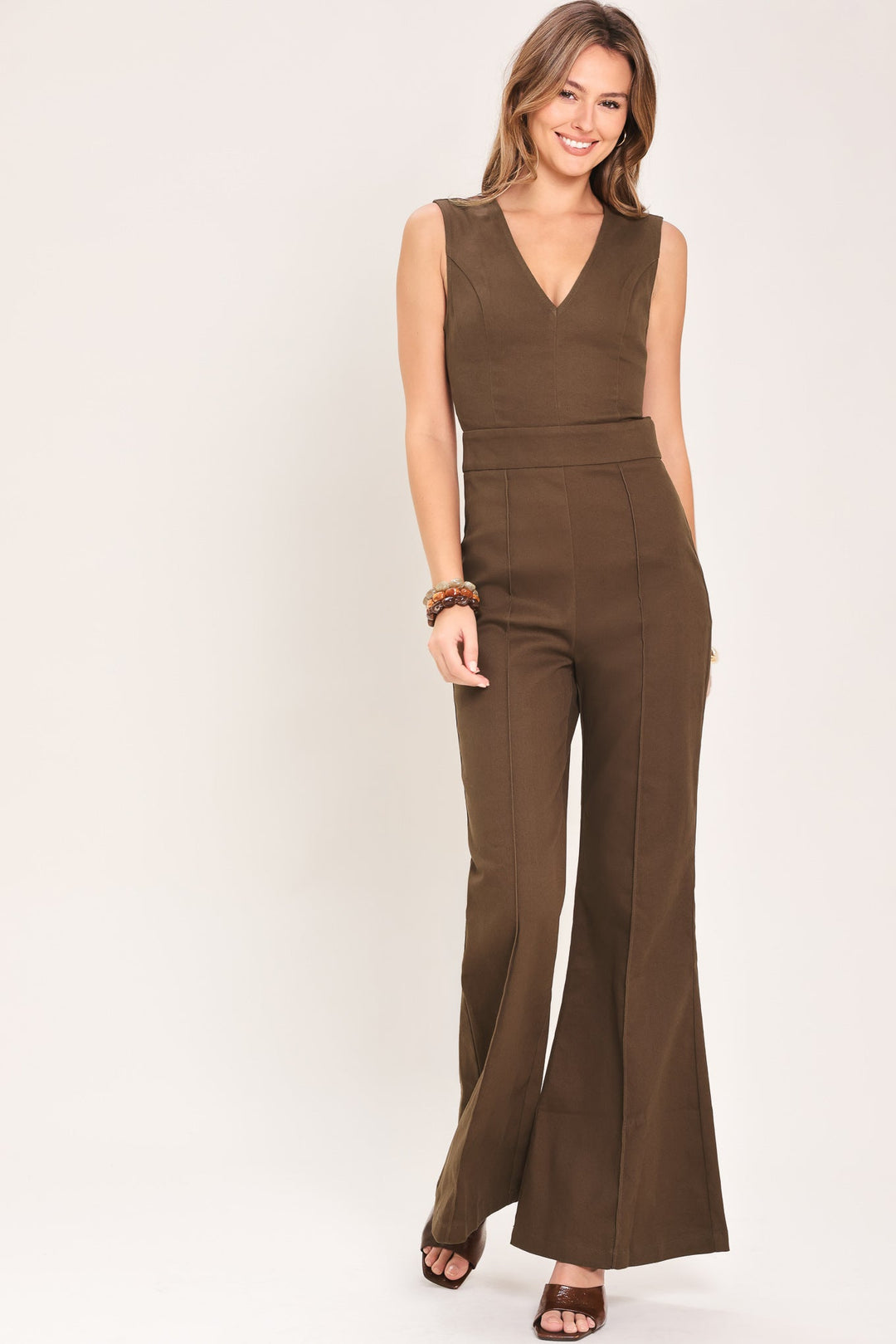 Rich Espresso Woven Jumpsuit from KADOU Boutique