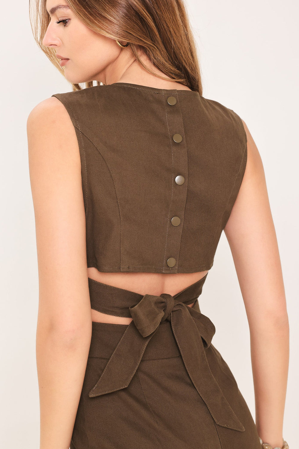 Rich Espresso Woven Jumpsuit from KADOU Boutique