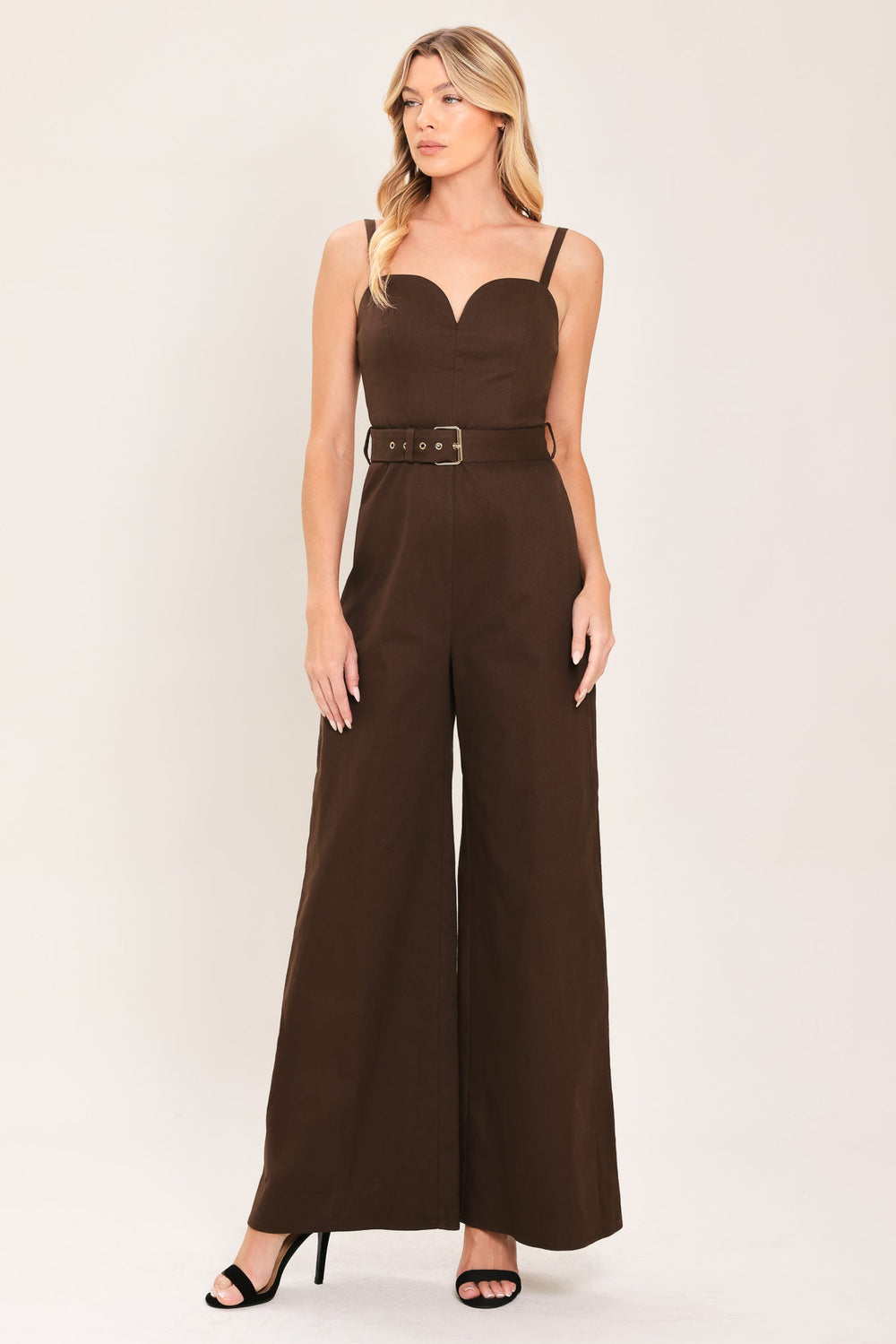 Toffee Sweetheart Woven Jumpsuit from KADOU Boutique
