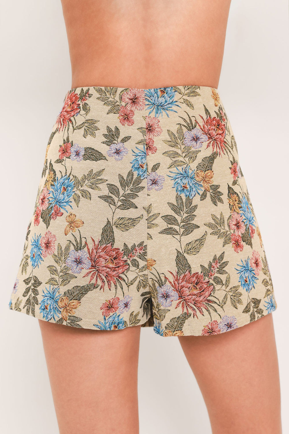Wildflower Morning Note Woven Jacquard Skort from KADOU Boutique