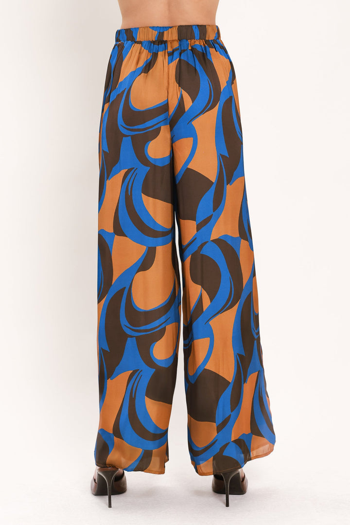 SIENNA WAVE STATEMENT WOVEN WIDE LEG PANTS