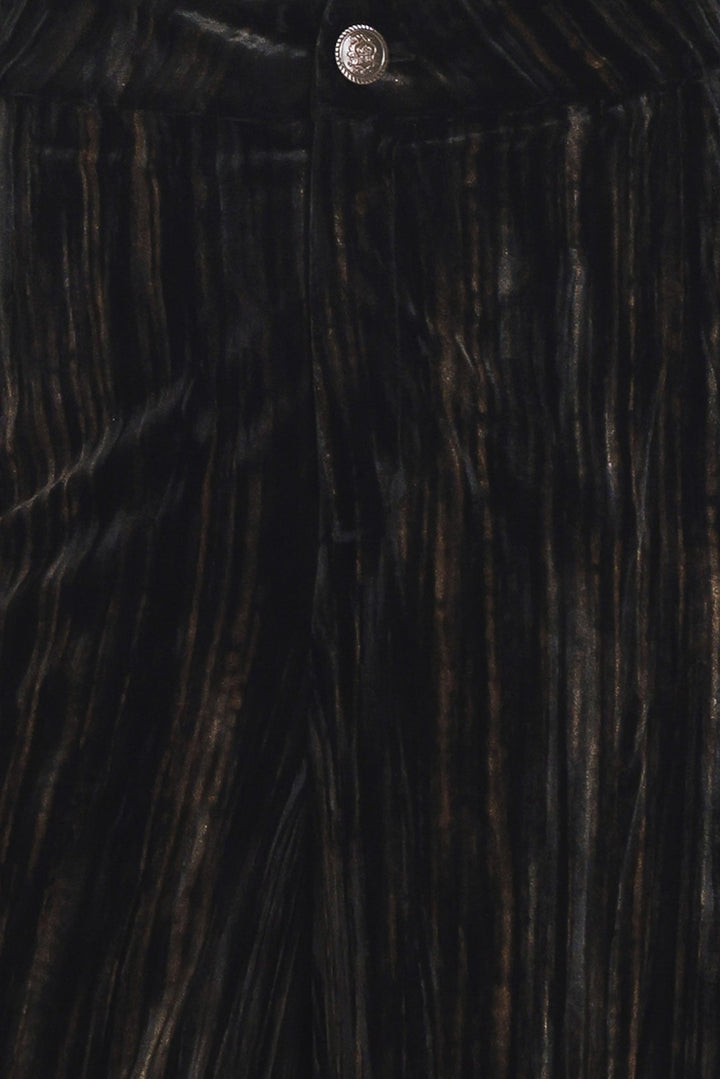 VELVET CURRENT BLACK TEXTURED WIDE-LEG PANTS