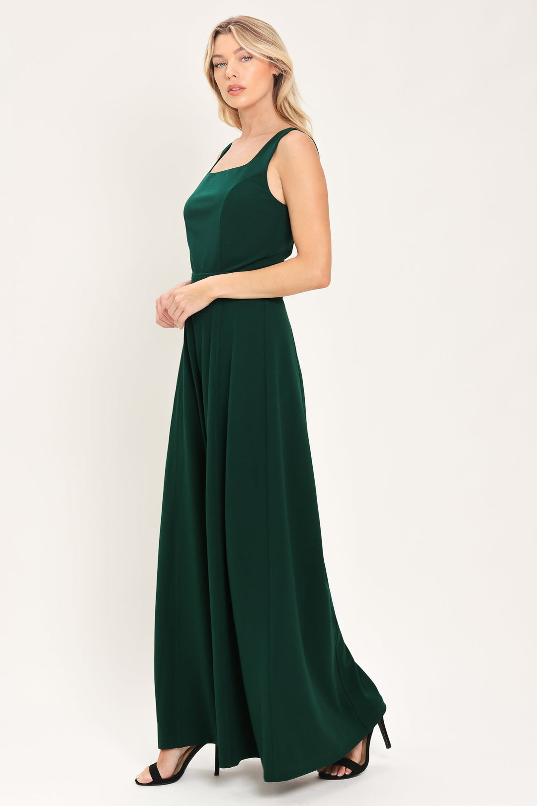 EMERALD IMPACT HUNTER GREEN EXTRA WIDE-LEG JUMPSUIT