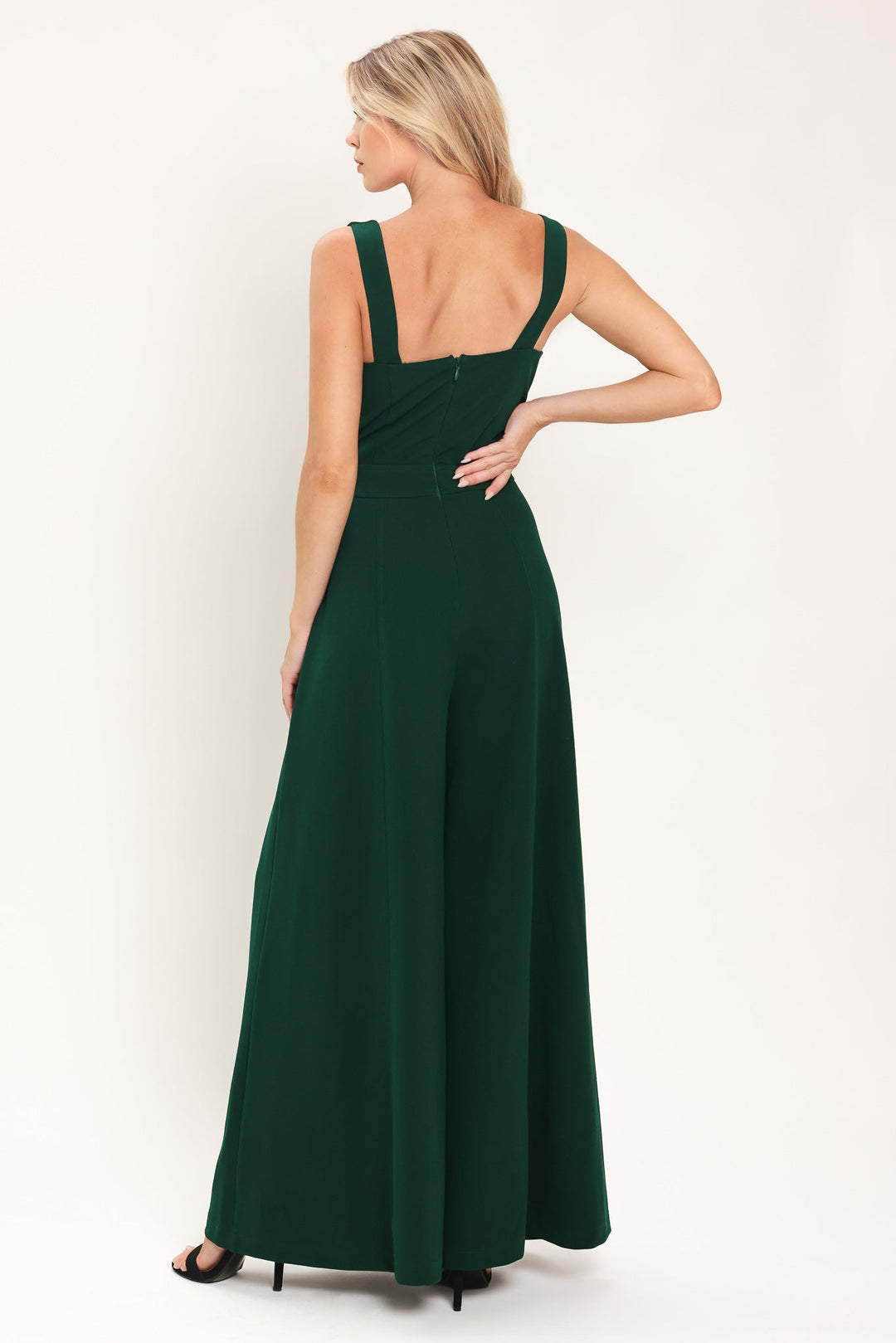 EMERALD IMPACT HUNTER GREEN EXTRA WIDE-LEG JUMPSUIT