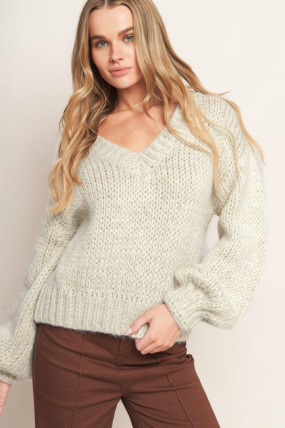 Earthy Touch Sweater Knit Top from KADOU Boutique
