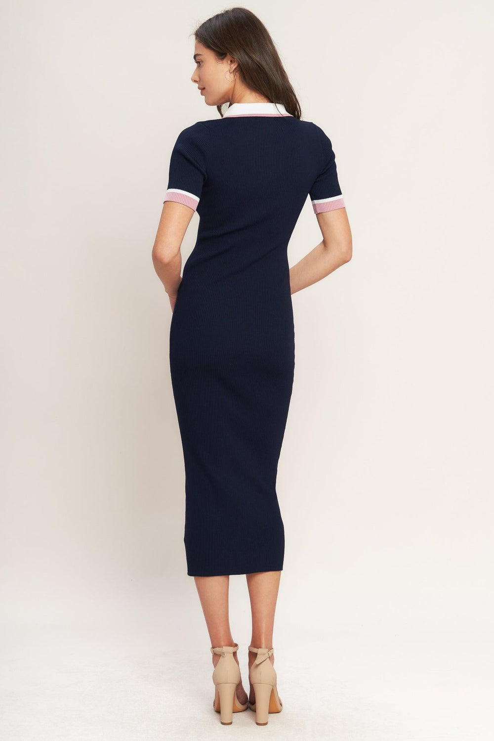 Heels-Ready Silhouette Knit Midi Dress from KADOU Boutique
