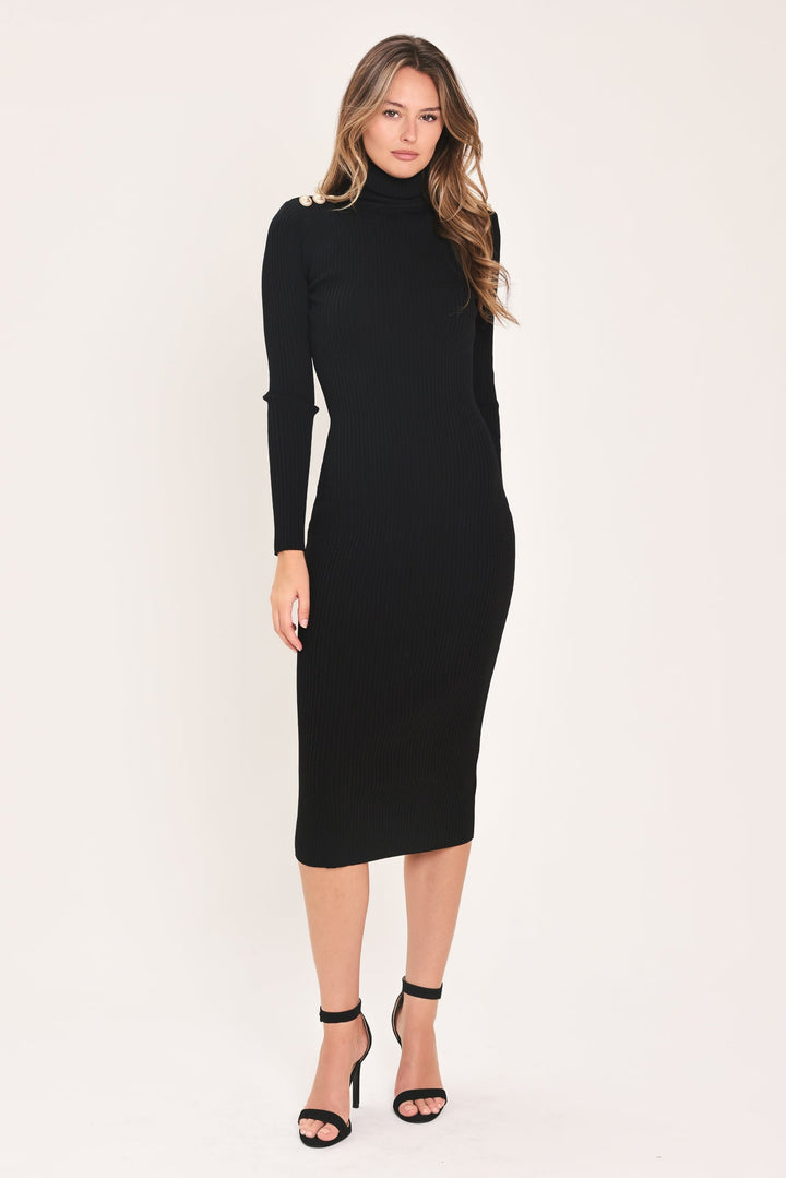 Polished Moments Turtleneck Sweater Midi Dress from KADOU Boutique