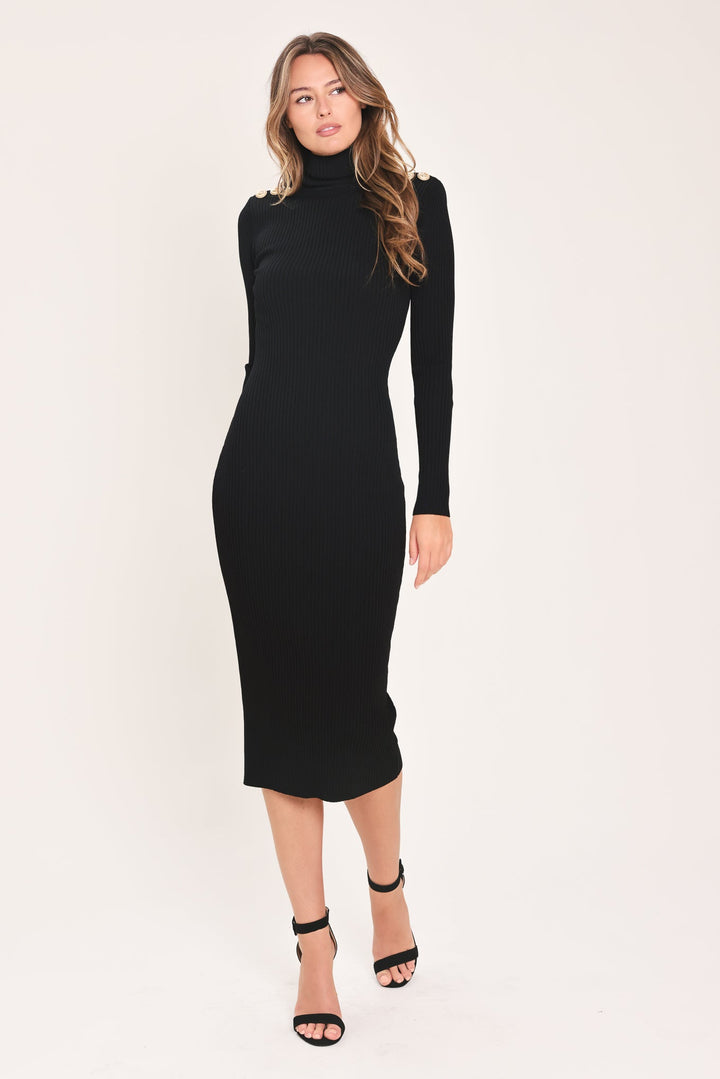 Polished Moments Turtleneck Sweater Midi Dress from KADOU Boutique