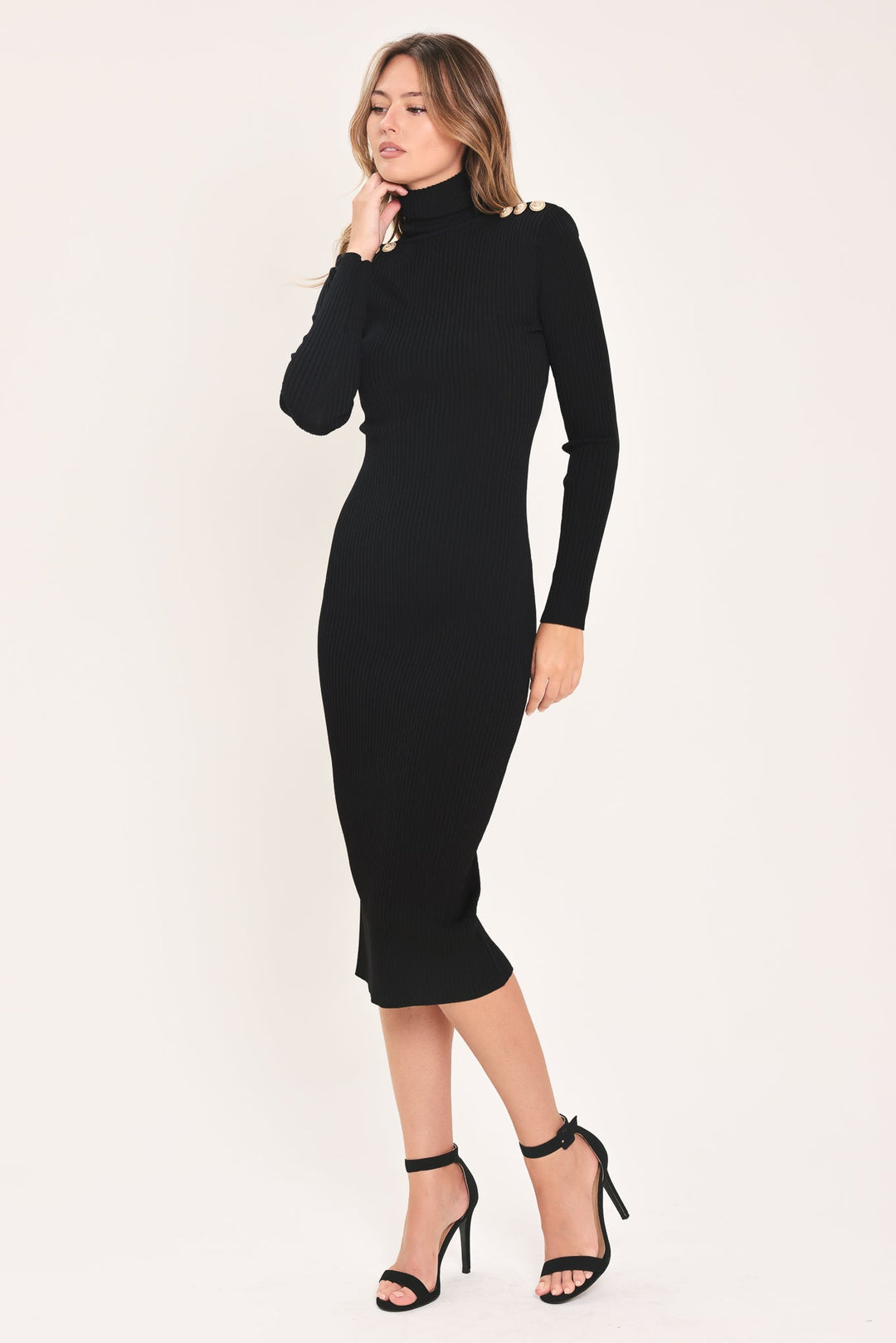 Polished Moments Turtleneck Sweater Midi Dress from KADOU Boutique