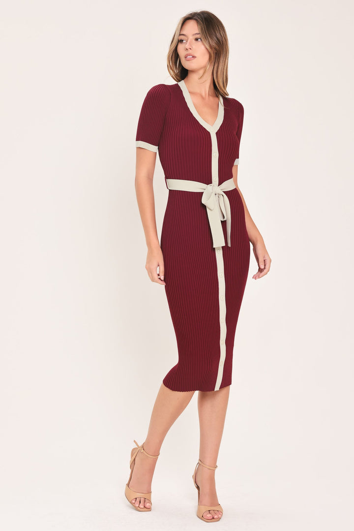 Sweetest Season Button Down Sweater Midi Dress from KADOU Boutique