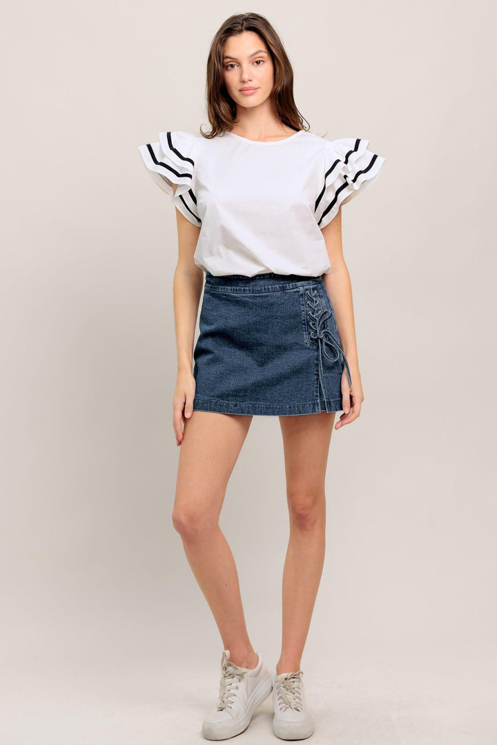 NICE AS CAN BE WOVEN TOP