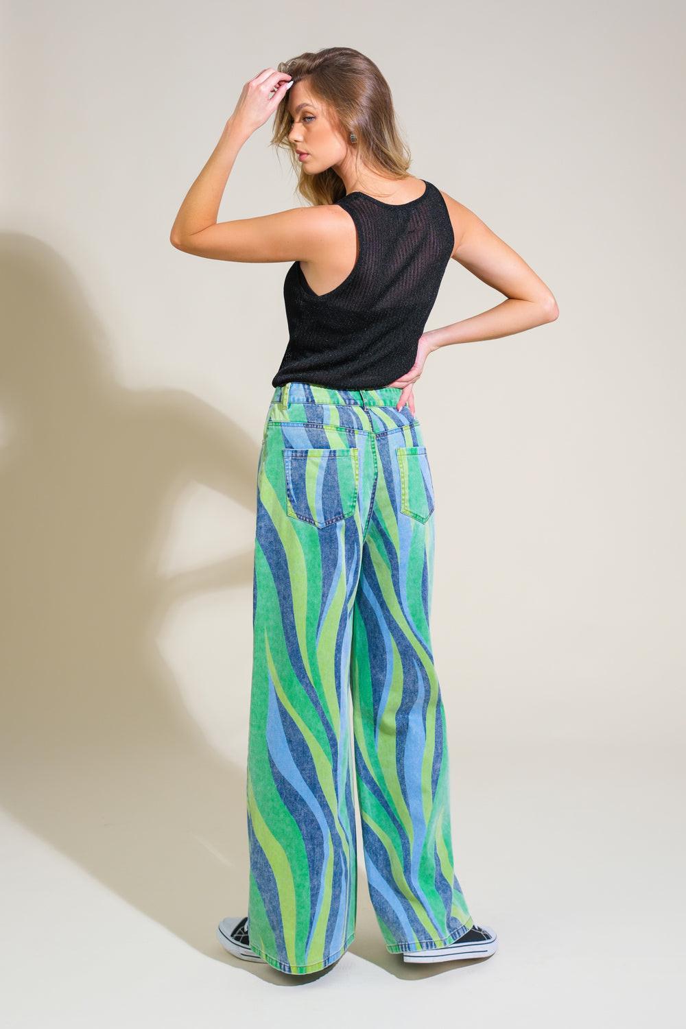 Navigating Life Denim Pants from KADOU Boutique