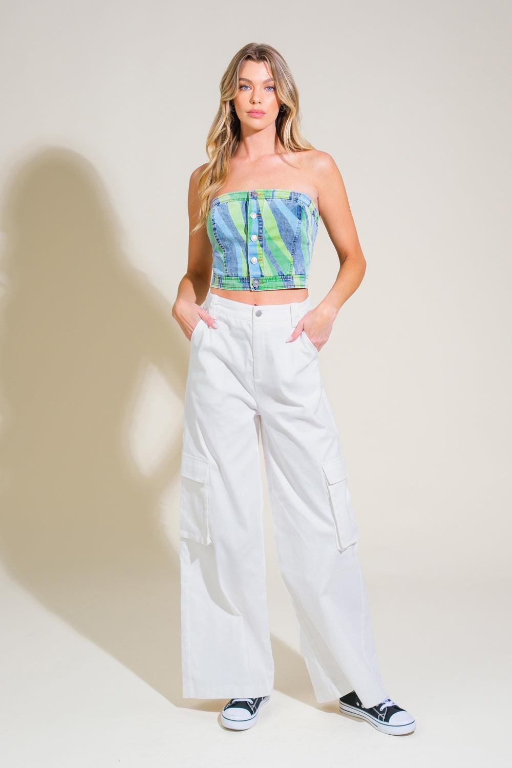 Navigating Life Denim Top from KADOU Boutique