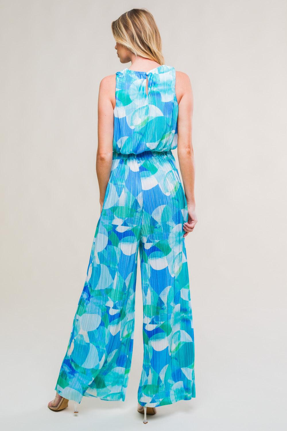 Maritime Muse Woven Plisse Top and Pant Set from KADOU Boutique