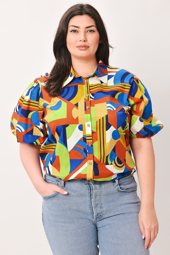 HEART ON DISPLAY WOVEN TOP