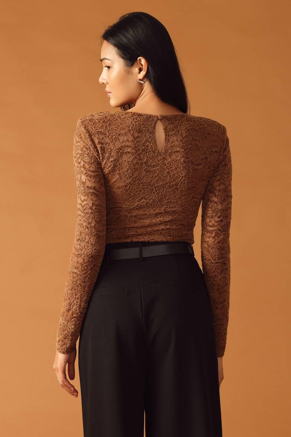 Never Enough Woven Lace Bodysuit from KADOU Boutique